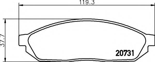 HELLA 8DB355007281 Комплект гальмівних колодок, дискове гальмо