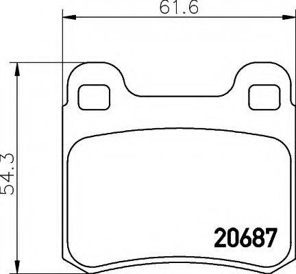 HELLA 8DB355007321 Комплект гальмівних колодок, дискове гальмо