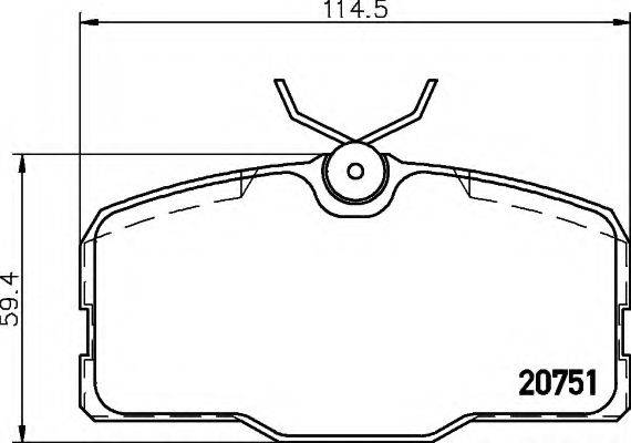 HELLA 8DB355007601 Комплект гальмівних колодок, дискове гальмо