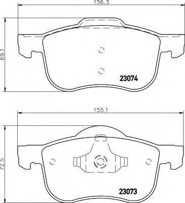 HELLA 8DB355008851 Комплект гальмівних колодок, дискове гальмо