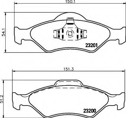 HELLA 8DB355008891 Комплект гальмівних колодок, дискове гальмо