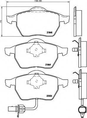 HELLA 8DB355008911 Комплект гальмівних колодок, дискове гальмо