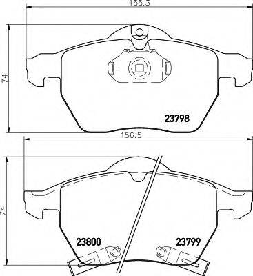 HELLA 8DB355009011 Комплект гальмівних колодок, дискове гальмо