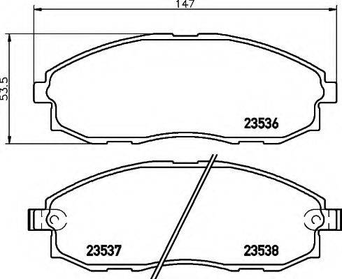 HELLA 8DB355009381 Комплект гальмівних колодок, дискове гальмо