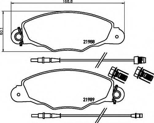 HELLA 8DB355009811 Комплект гальмівних колодок, дискове гальмо