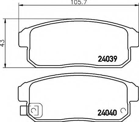 HELLA 8DB355010891 Комплект гальмівних колодок, дискове гальмо