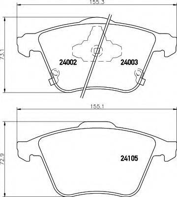 HELLA 8DB355011051 Комплект гальмівних колодок, дискове гальмо