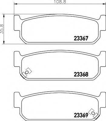 HELLA 8DB355011111 Комплект гальмівних колодок, дискове гальмо