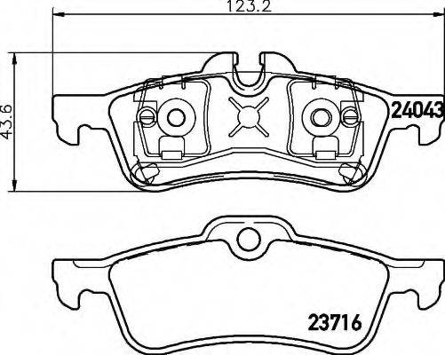 HELLA 8DB355011351 Комплект гальмівних колодок, дискове гальмо