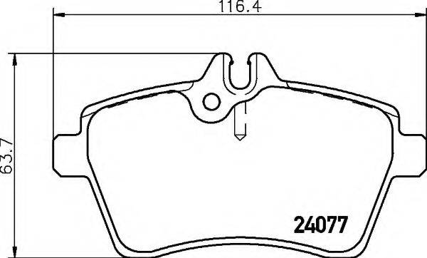 HELLA 8DB355011381 Комплект гальмівних колодок, дискове гальмо