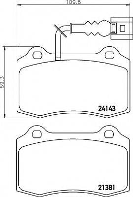 HELLA 8DB355011741 Комплект гальмівних колодок, дискове гальмо