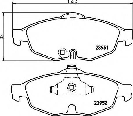 HELLA 8DB355011991 Комплект гальмівних колодок, дискове гальмо