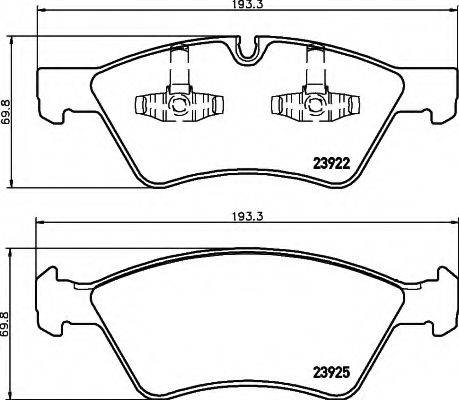 HELLA 8DB355012011 Комплект гальмівних колодок, дискове гальмо