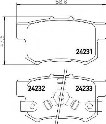 HELLA 8DB355012061 Комплект гальмівних колодок, дискове гальмо