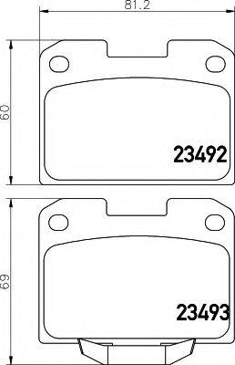 HELLA 8DB355006631 Комплект гальмівних колодок, дискове гальмо