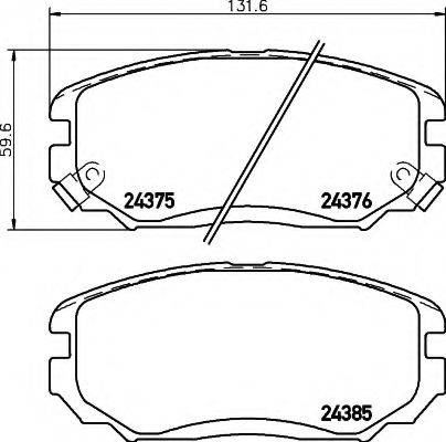 HELLA 8DB355012461 Комплект гальмівних колодок, дискове гальмо