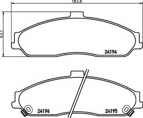 HELLA 8DB355012561 Комплект гальмівних колодок, дискове гальмо