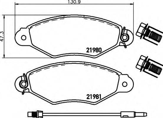 HELLA 8DB355012711 Комплект гальмівних колодок, дискове гальмо