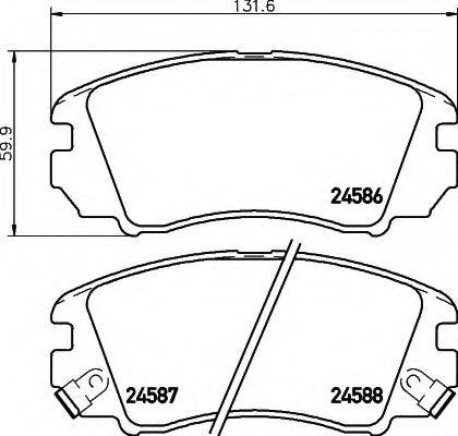 HELLA 8DB355013521 Комплект гальмівних колодок, дискове гальмо