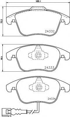 HELLA 8DB355014031 Комплект гальмівних колодок, дискове гальмо