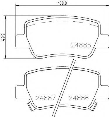 HELLA 8DB355014641 Комплект гальмівних колодок, дискове гальмо