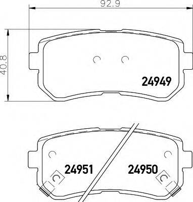 HELLA 8DB355014911 Комплект гальмівних колодок, дискове гальмо