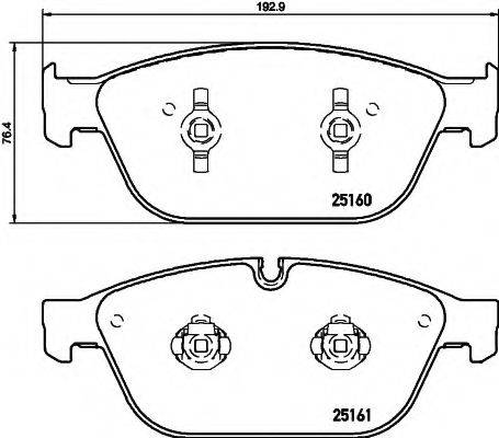 HELLA 8DB355016021 Комплект гальмівних колодок, дискове гальмо