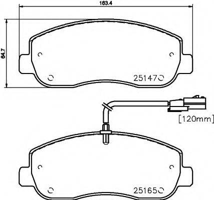 HELLA 8DB355015291 Комплект гальмівних колодок, дискове гальмо