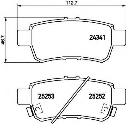 HELLA 8DB355016081 Комплект гальмівних колодок, дискове гальмо