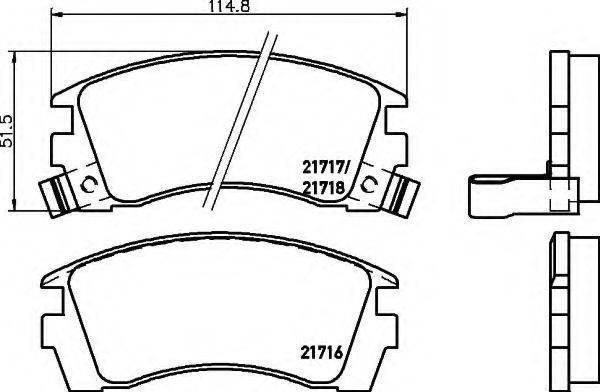 HELLA 8DB355016551 Комплект гальмівних колодок, дискове гальмо