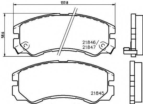 HELLA 8DB355016611 Комплект гальмівних колодок, дискове гальмо