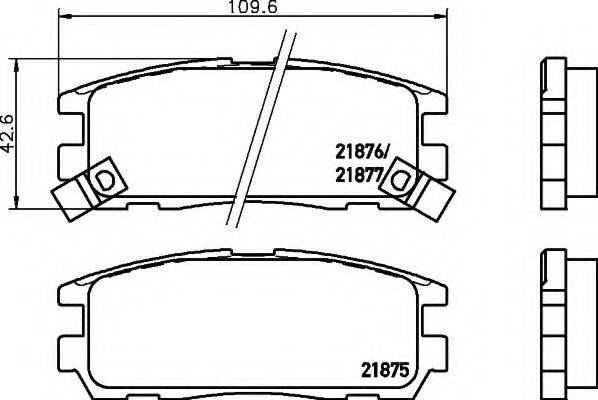 HELLA 8DB355016621 Комплект гальмівних колодок, дискове гальмо