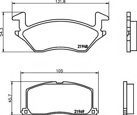 HELLA 8DB355016781 Комплект гальмівних колодок, дискове гальмо