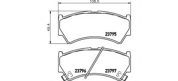 HELLA 8DB355017031 Комплект гальмівних колодок, дискове гальмо