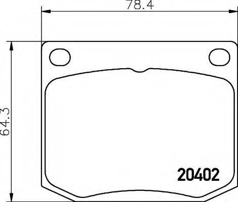 HELLA 8DB355017381 Комплект гальмівних колодок, дискове гальмо