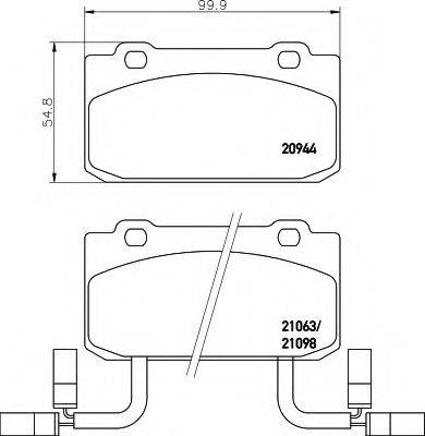 HELLA 8DB355017571 Комплект гальмівних колодок, дискове гальмо