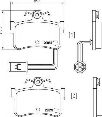 HELLA 8DB355017751 Комплект гальмівних колодок, дискове гальмо