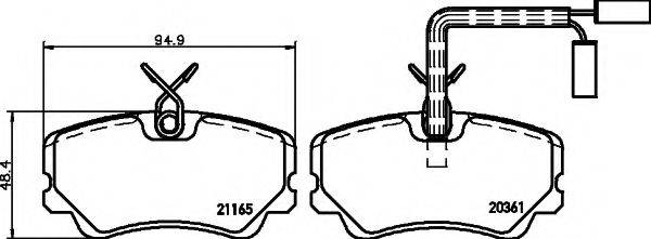 HELLA 8DB355017791 Комплект гальмівних колодок, дискове гальмо