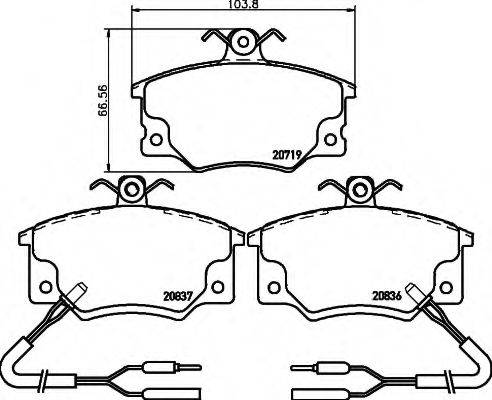 HELLA 8DB355017821 Комплект гальмівних колодок, дискове гальмо