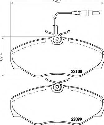 HELLA 8DB355018501 Комплект гальмівних колодок, дискове гальмо