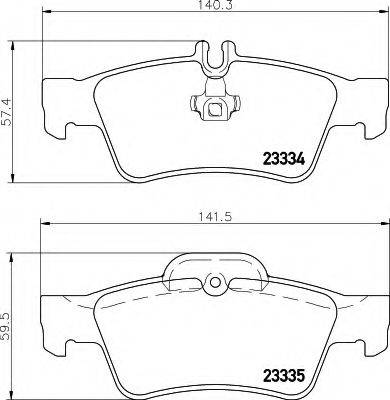 HELLA 8DB355018751 Комплект гальмівних колодок, дискове гальмо