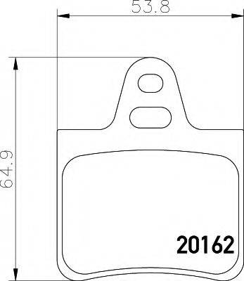 HELLA 8DB355019011 Комплект гальмівних колодок, дискове гальмо