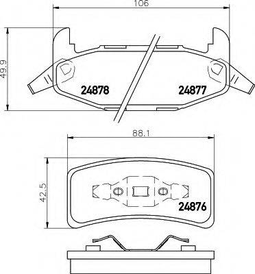 HELLA 8DB355020051 Комплект гальмівних колодок, дискове гальмо