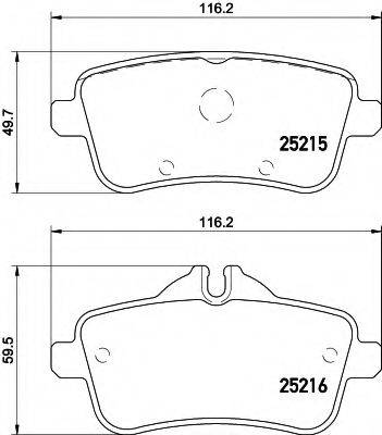 HELLA 8DB355019841 Комплект гальмівних колодок, дискове гальмо