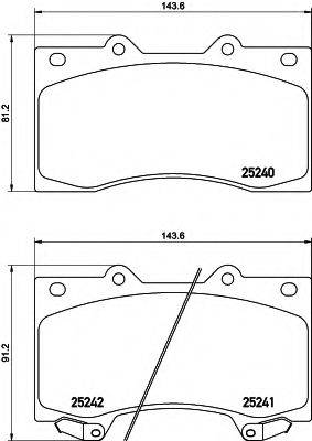 HELLA 8DB355019531 Комплект гальмівних колодок, дискове гальмо