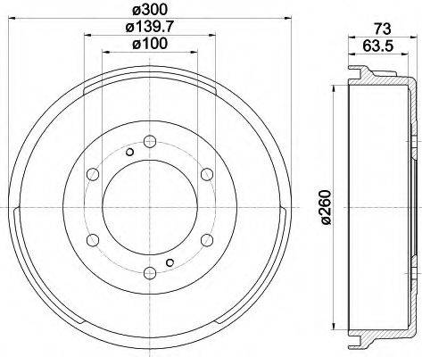 HELLA 8DT355302361 Гальмівний барабан