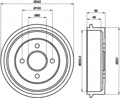 HELLA 8DT355302341 Гальмівний барабан