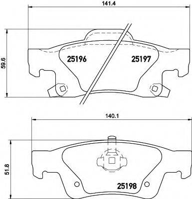 HELLA 8DB355020351 Комплект гальмівних колодок, дискове гальмо