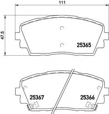 HELLA 8DB355020611 Комплект гальмівних колодок, дискове гальмо