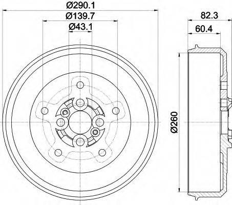 HELLA 8DT355302501 Гальмівний барабан